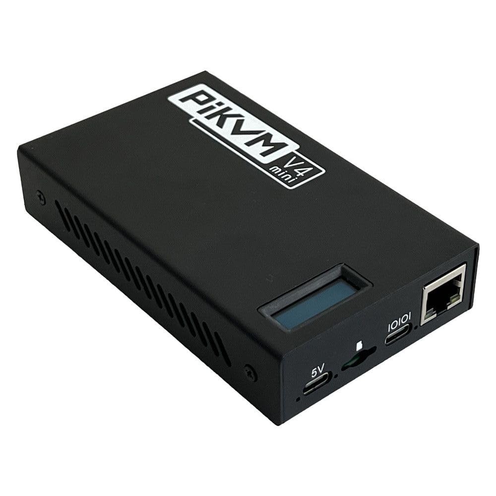 PiKVM V4 Mini IP KVM - Compact Metal Remote Access Switch for Servers