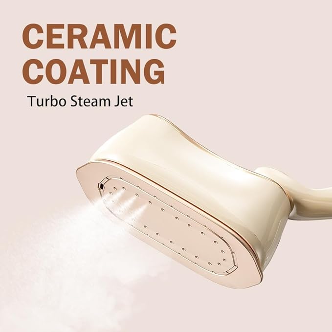 1000W Travel Steamer for Clothes, Steamer Iron For Clothes 2 in 1, Portable Steam Iron, 4 Modes LCD Display, 218ml for 25 Min Steam, 10S Fast Heat-Up, Ceramic Soleplate, 110V-120V