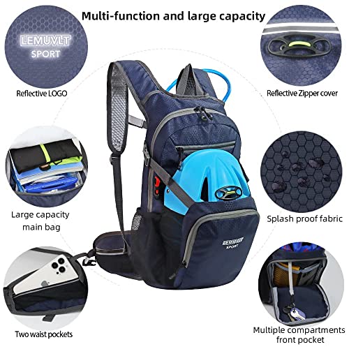 Lemuvlt Hiking Daypack Waterproof Biking Backpack 15L Lightweight Durable Backpack for Ski Snowboarding Running MTB Cycling