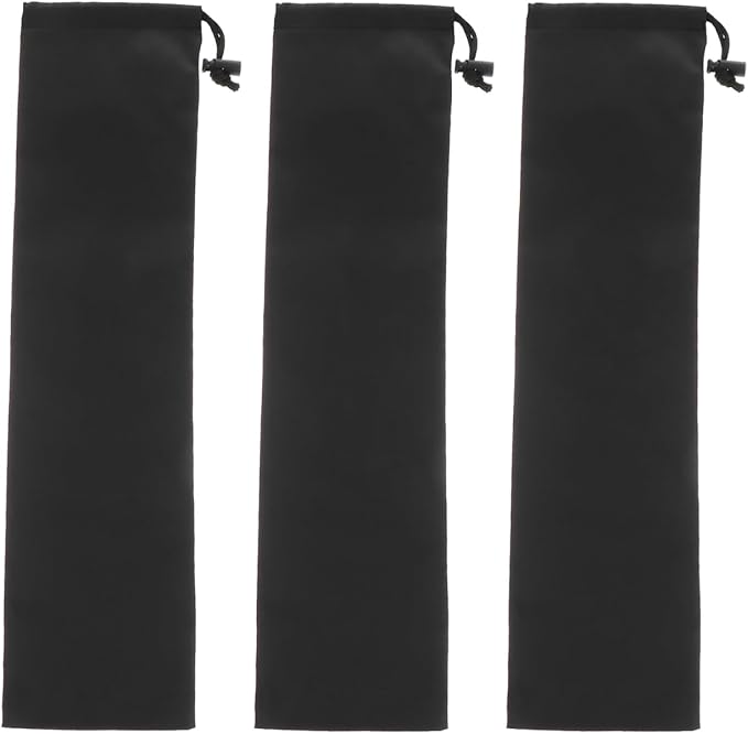 LIOOBO Tent Pole Bag 19inch Trekking Poles Carrying Bag Replacement Case for Walking Stick Black 3PCS