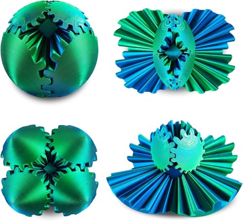 Gear Sphere, 3D Printed Gearsphere - The Steampunk Whirling Wonder Fidget Gear Ball, Gearsphere Cube Fidget Toy for Office...