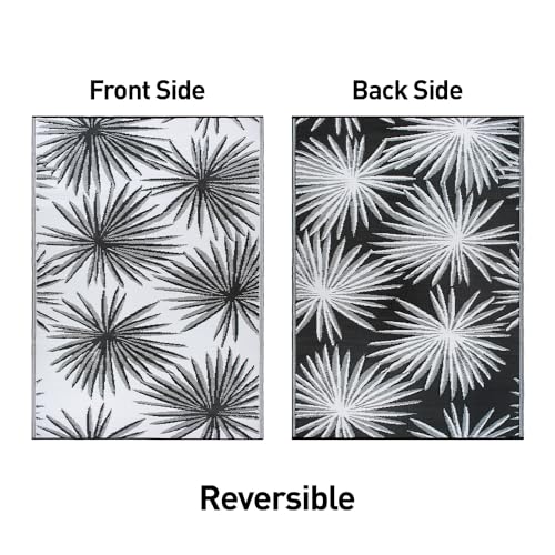 Rugshop Floral Tropical Reversible Crease-Free Waterproof Premium Recycled Plastic Outdoor Rugs for Patio,Backyard,RV,Dec...