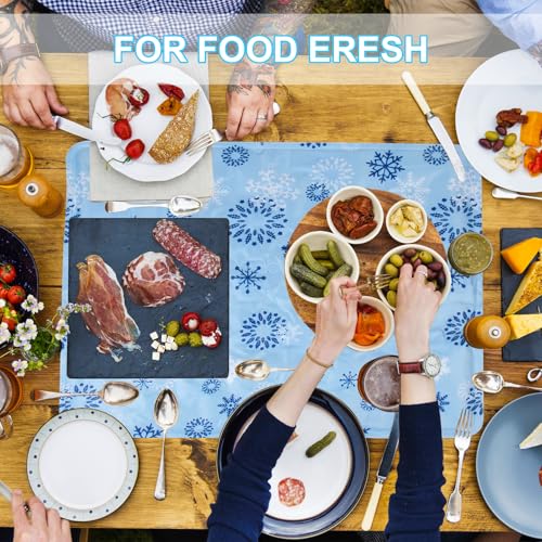 2 Pcs Large Reusable Freezable Ice Mat for Keeping Food Trays, Cheese Boards, Veggie Plates Fresh and Cold, Charcuterie Ch...