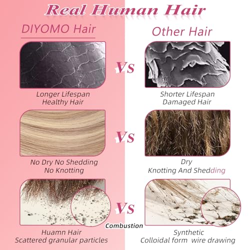 I Tip Hair Extensions - Human Hair,Light Blonde Highlighted Bleach Blonde 24 Inch For Women Soft & Natural Itip Human Hair Extensions 50g 50s