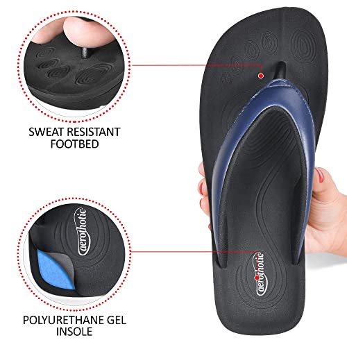 AEROTHOTIC Arch Support Flip Flops for women Stylish Cushioned Padded Straps with Soft Toe Post Slip on Footwear Dressy Tr...