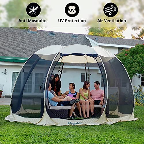 Alvantor® Screen House Gazebo, Pop Up Igloo Screened Canopy Tent with Mosquito Netting Sides, Instant UV Resistant Sun She...