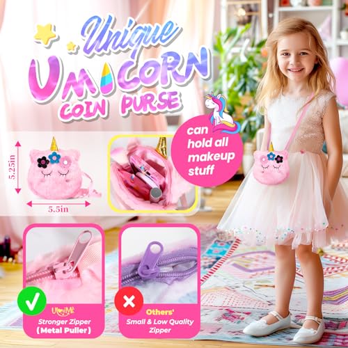 ULOVEME Kids Real Makeup Kit for Little Girls - Real, Non Toxic, Washable Make Up Toy - Umicorn Toys Gift for 3 4 5 6 7 8 ...