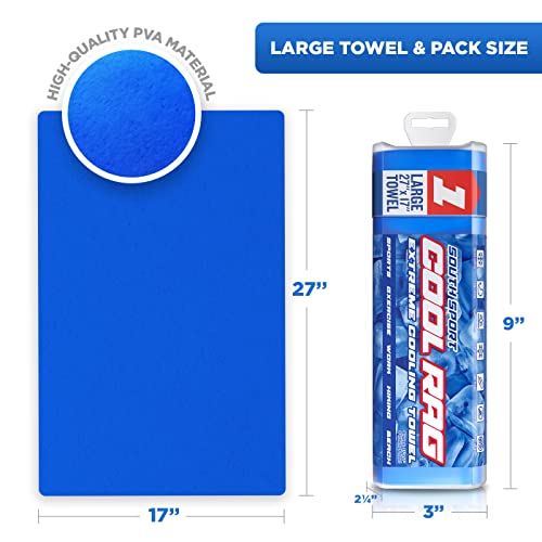 South Sport Cool Cool RAG Extreme Cooling Towel for Heat Relief - PVA Cooling Towel for Workout, Gym, Running and for Othe...