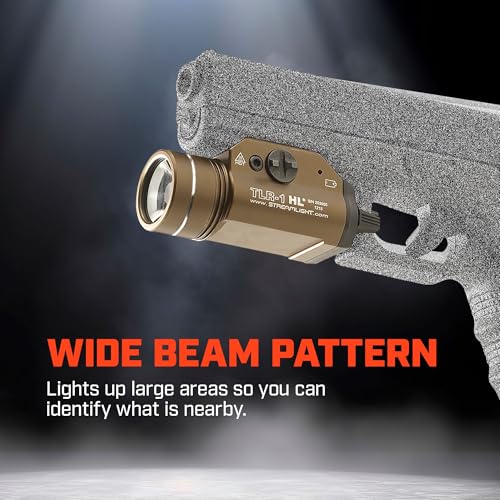 Streamlight 69267 TLR-1 HL 1000-Lumen 20000 Candela Rail-Mounted Tactical Weapon Light with Specific Compatibility Rail Lo...