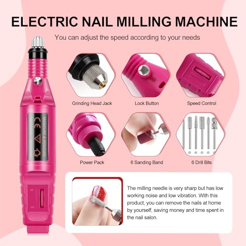 COSCELIA 53pcs Gel Nail Polish Kit with U V light and Drill Starter Kit 35 Colors Gel Nail Polish with 5pcs Top Base Coat ...