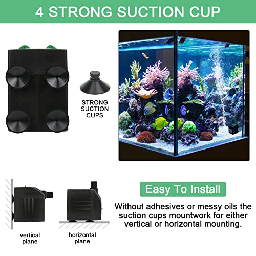 BARST Submersible Water Pump,Ultra Quiet 160GPH Aquarium Pump Adjustable Fountain Pump with 3 Nozzles and 6ft Power Cord f...