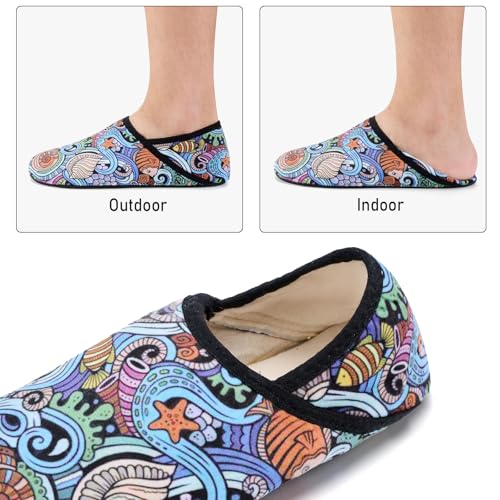 ANLUKE Slipper for Women Men Slipper Socks Fuzzy House Shoes Rubber Sole Slip On Soft-Lightweight Non Slip Indoor/Outdoor