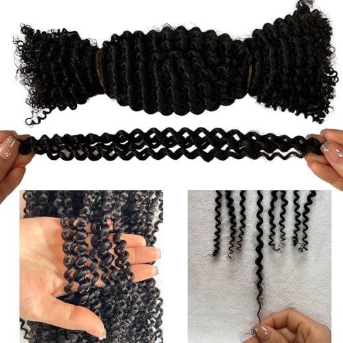 Springy Afro Twist Human Pre Separated Bulk Hair Extensions Mini Kinky Curly Twist With Extensions Crochet Braids Bundles Marley Twists Braiding Hair for Women 20 Inch 100g