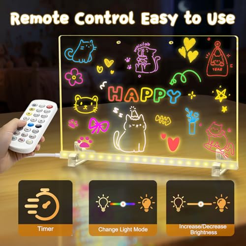 Teen Girl Gifts - Led Drawing Board Gifts for Teenage Girls Christmas Birthday Gift - Light up Message Board with Stand Ma...