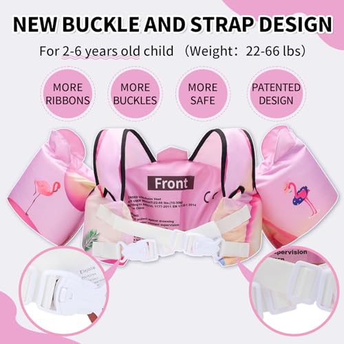 Elejolie Toddler Swim Vest for Child Learn Swiming Training,Infant Safety Swimmies Aid Jacket for Kids 2 3 4 5 6 Years Ol...