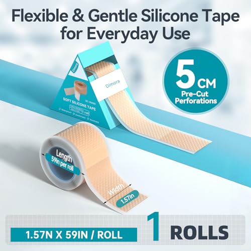 Dimora Silicone Medical Tape - Hypoallergenic First Aid Tapes with Easy Tear Design, Pain-Free Removal Surgical Tapes for ...