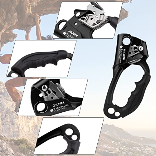 WILDKEN Climbing Hand Ascender Outdoor Mountaineering Tree Arborist Climbing Rappelling Equip Hand Ascender for 8-14MM Rop...