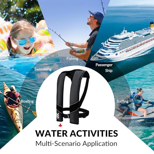 Automatic Inflatable Life Jackets for Adults Life Vests PFD Low Profile Load Capacity Up to 330lbs