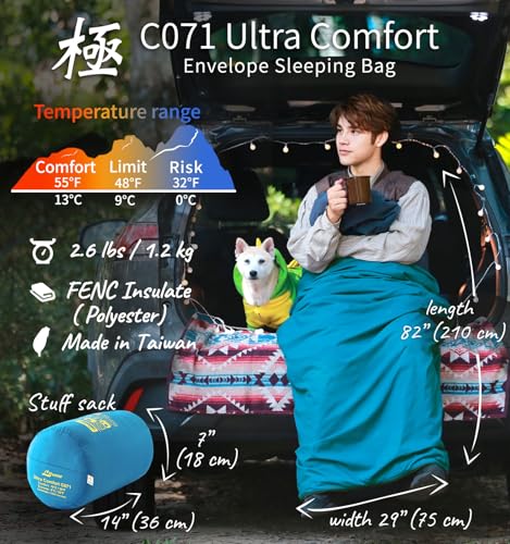 Litume Compact Sleeping Bag 68°F-50°F 1.6lbs, Combinable Lightweight Portable Packable sleep sacks for Adults for Backpack...