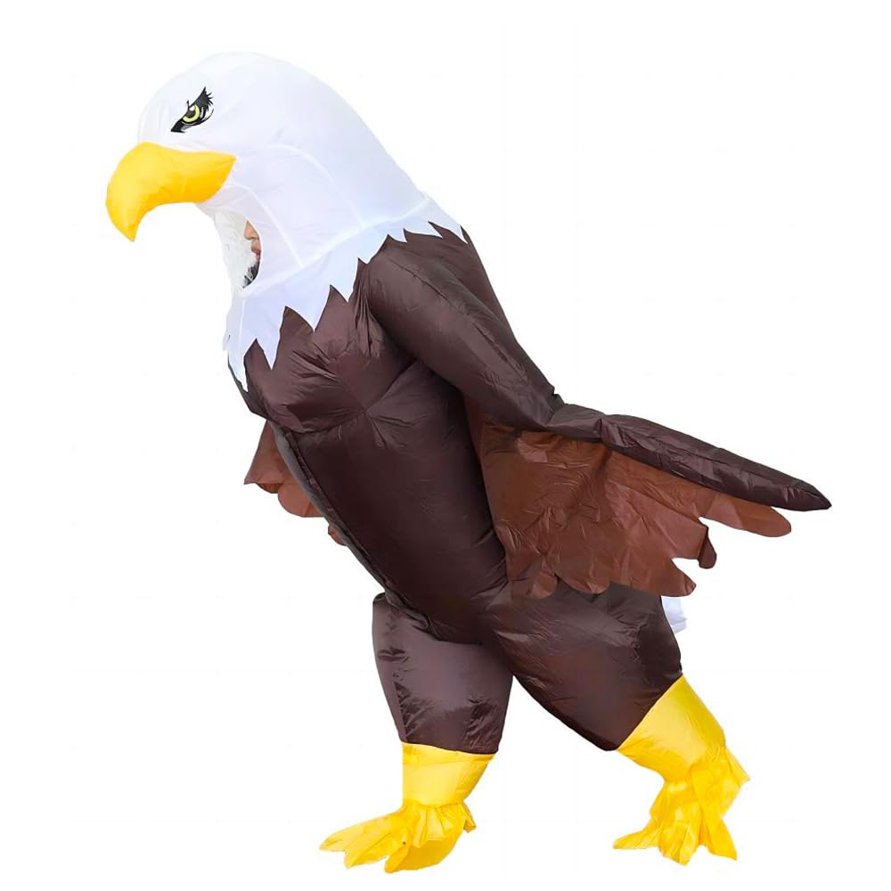 Inflatable Bald Eagle Costume for Adult Blow up Eagle Mascot Costume Outfit Funny Independence Day Parade Patriotic Costume Suit