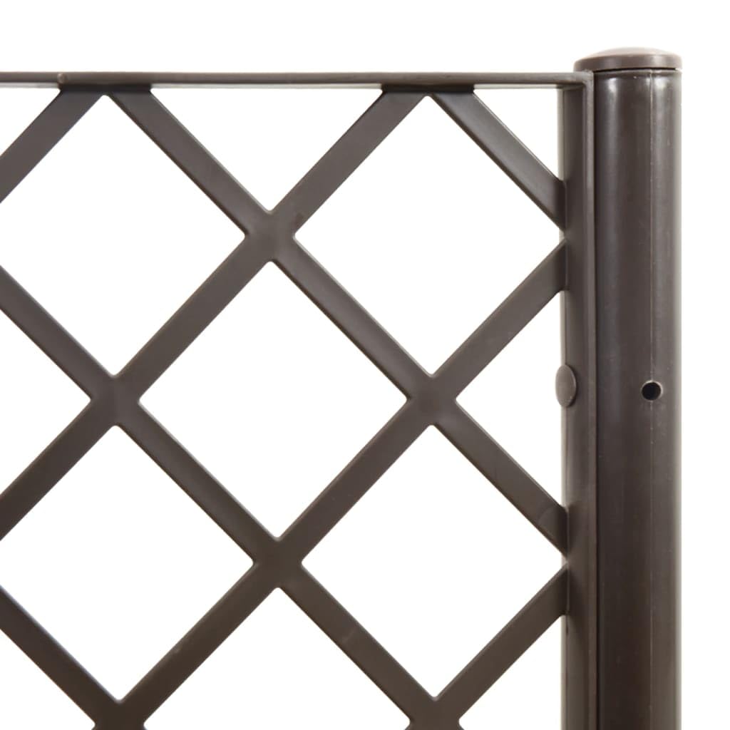 XHNIFBN Brown Modular Garden Planter with Trellis 63x63x55 in Outdoor Raised Beds Box UV Polypropylene for Balcony Patio Terrace
