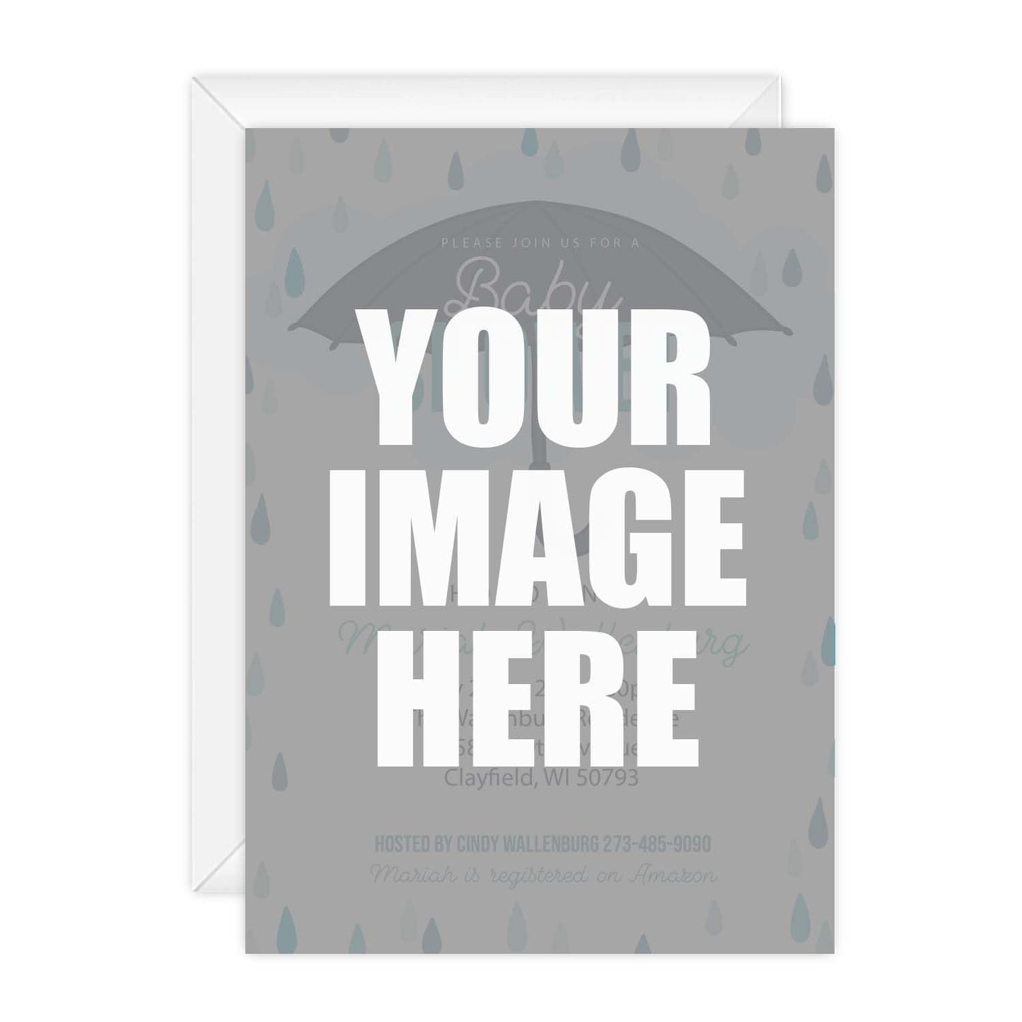 Personalized Image Cards / 25 Upload Your Own Design Cards With White Envelopes / 5" x 7" Flat Fully Customized DIY Logo Cards With Blank Back/Made In The USA