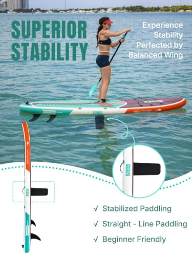 Niphean Inflatable Stand Up Paddle Board with Stabiltrac Fin Design and SUP Accessories & Niphean Dog Pool Ramp(Full-Cover...