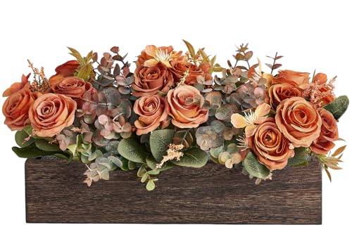 Dahey Centerpiece Table Decorations for Dining Room Farmhouse Living Room Fall Table Centerpieces Decor Wood Tray with 3 A...