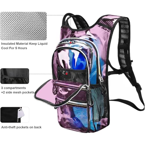 Mothybot Hydration Backpack Pack, Water Backpack 20L Capacities Included 2L Hydration Bladder, Festival Essential - Rave H...