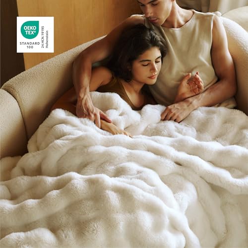 Bedsure GentleSoft Fluffy Fuzzy Throw Blanket, Soft Cozy Faux Fur Fleece Minky Blanket, Room Decor Couch Bed Cover Winter ...