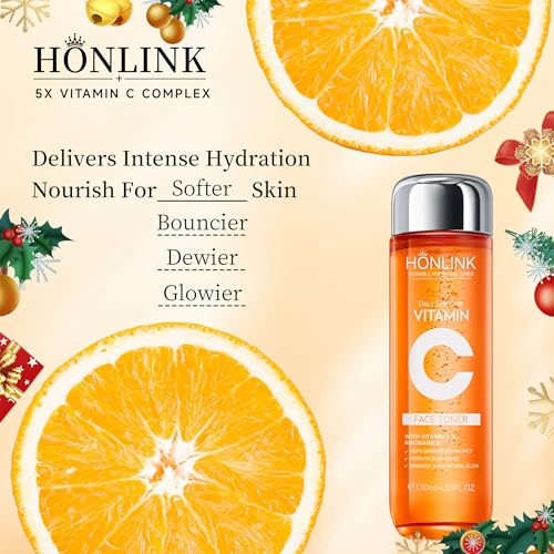5X Vitamin C Toner HONLINK Facial Care Toners,Gift for Her, Hyaluronic Acid Hydrating Facial Treatment for Even Skin Tone,...