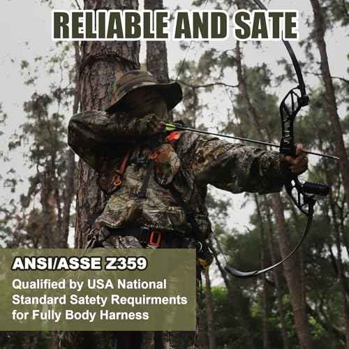 Kalkal Tree Stand Harness, Hunter Safety System Harness for Tree Stand, Lightweight Padded Hunting Safety Harness for Men