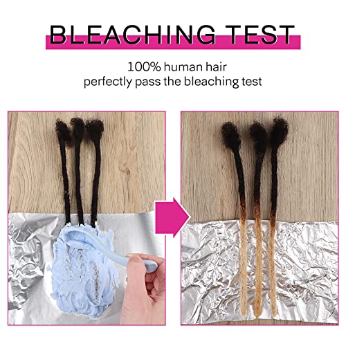 100% Loc Extensions Human Hair, 4Inch 0.8cm 60 Strands Handmade Dreadlock Extensions for Men Women Kids (#Natural Black)