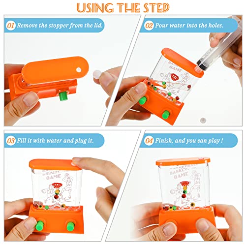 Zhanmai 16Pcs Handheld Water Games Mini Arcade Fish Ring Toss Basketball, Water Ring Toss Handheld Toys for Kids Adults, R...