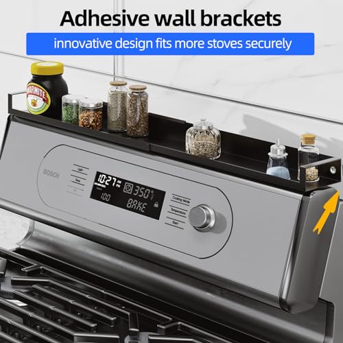 SZJHXIN 4X Strong Magnetic Stove Top Shelf, Adjustable 15-30 Inches, Fits Various Stove Lengths, Kitchen Organizer, Holds ...