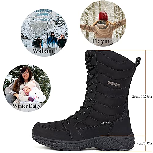 FW FRAN WILLOR Women's Waterproof Winter Snow Boots Warm Comfortable with Side Zipper - 2025 Fashion Lightweight Hiking bo...