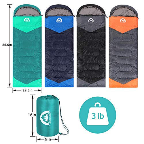 SWTMERRY Sleeping Bag 3 Seasons (Summer, Spring, Fall) Warm & Cool Weather - Lightweight,Waterproof Indoor & Outdoor Use f...