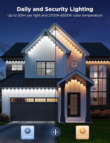 Govee Permanent Outdoor Lights Pro, 200ft with 120 RGBIC LED Lights for Daily and Accent Lighting, 75 Scene Modes for Outd...