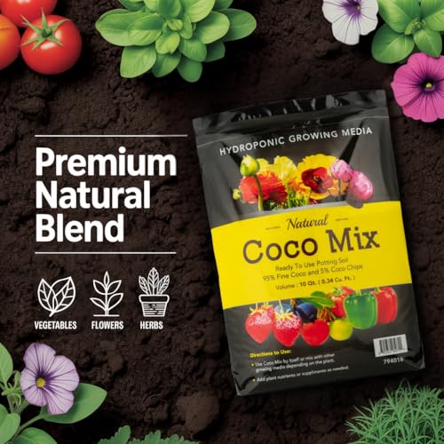 Potting Soil Mix 10 Quarts Envelor Indoor Plants Soil for Outdoor Plants 0.34 Cubic Feet Potting Mix Hydrated Coco Coir Mi...