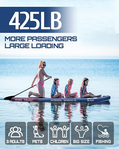 ESUP 11’6 ×34" Extra Wide Paddle Board Inflatable with Premium Sup Board Accessories, Extra Stable Stand Up Paddleboards f...