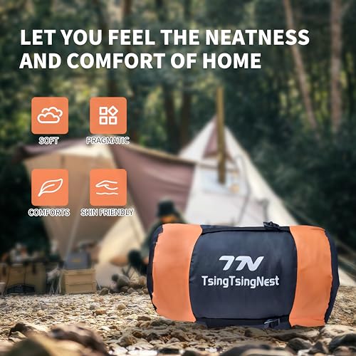 TsingTsingNest Backpacking Sleeping Bag 3 Season 20F Fill 21 Ounces of Duck Down 650Fill Power Duck Down Sleeping Bag Ultr...