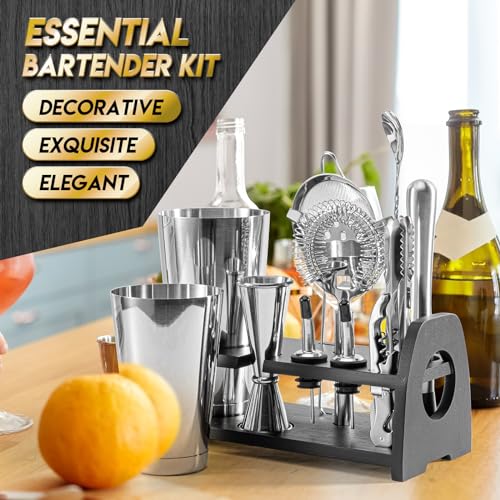 Semderm Pro Cocktail Shaker Set Mixology Bartender Kit- Extra Thick Stainless Steel Boston Shaker Set | Cocktail Kit Bar K...