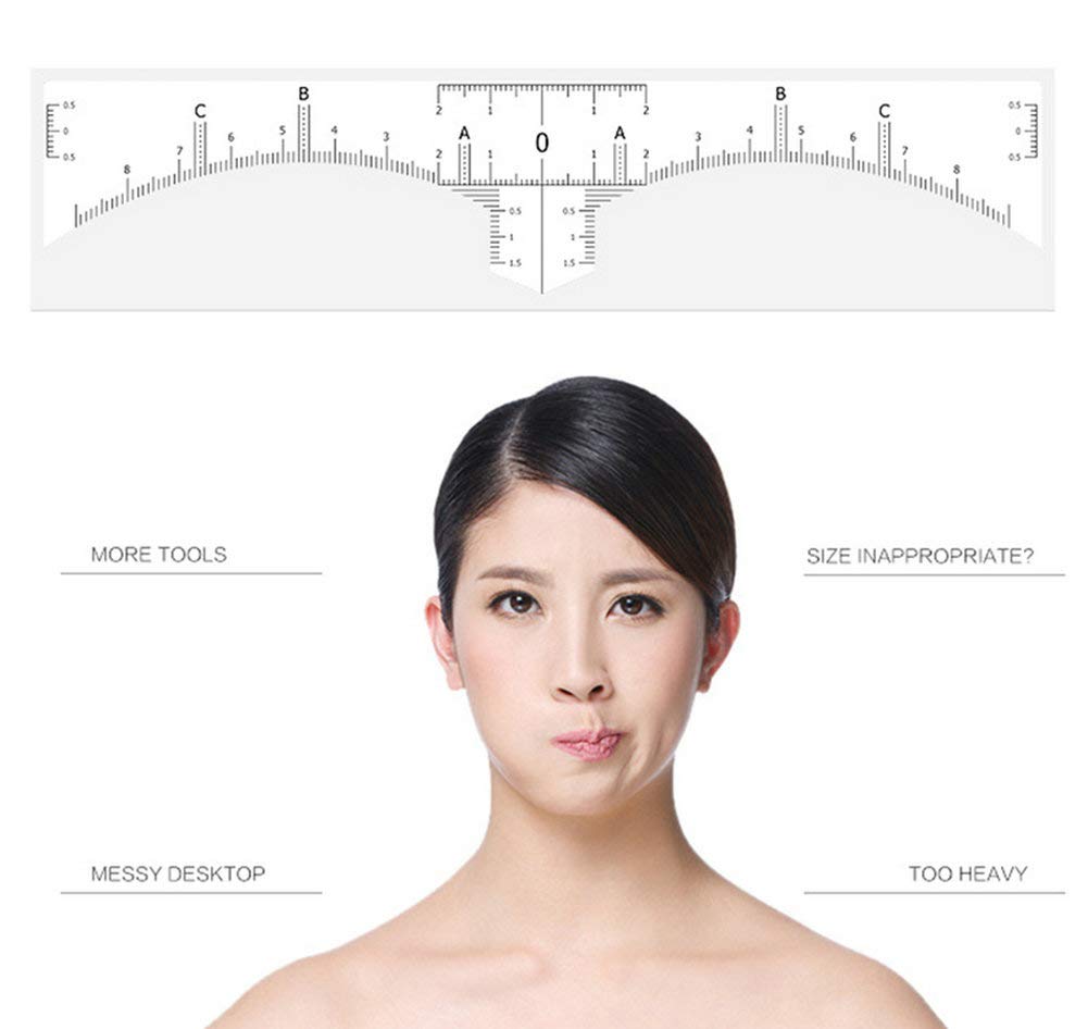 HOTWE Eyebrow Ruler Sticker for Microblading - Disposable Adhesive Eyebrow Measurement Stencil for Tattooing - brow Makeup Tools