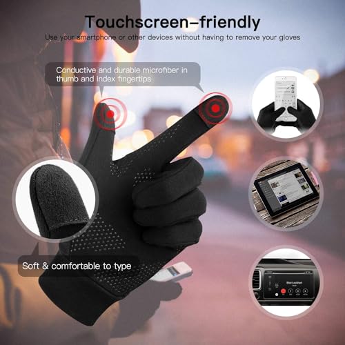 Unigear Lightweight Running Gloves, Touch Screen Anti-Slip Warm Gloves Liners for Cycling Biking Sporting Driving for Men ...