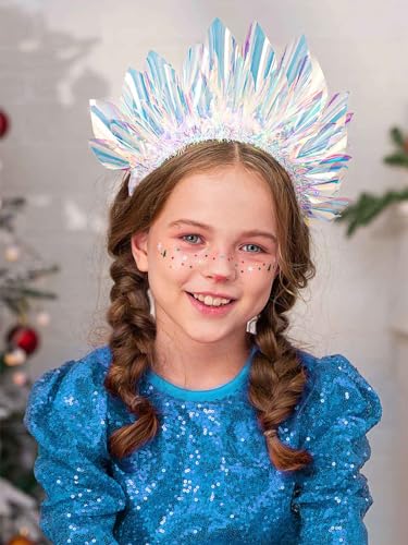 JONKY Light Up Crown Led New Year Eve Headband Glow Birthday Headpiece Rave Costume Hair Accessories for Women