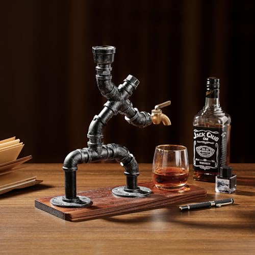 Vida Brillante Whiskey Alcohol Gifts Drink Dispenser of Man Cave Decor, Steampunk Liquor Dispenser Bar Accessories for Hom...