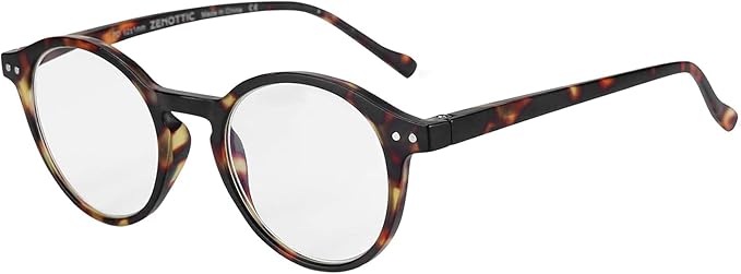 ZENOTTIC Reading Glasses Blue Light Blocking Round Glasses for Men Women Magnification 0.0 1.0 1.5 2.0 2.5 3.0 3.5