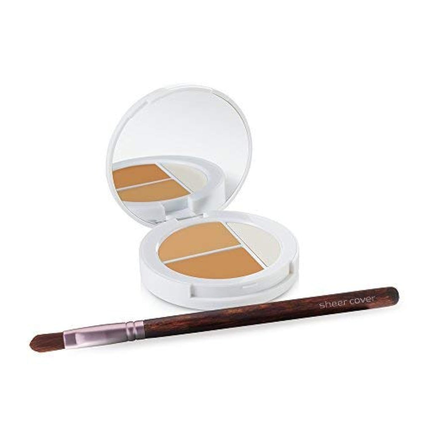 Sheer Cover Studio - Conceal and Brighten Highlight Trio - Two-Toned Concealers - Shimmering Highlighter - Medium/Tan Shade - Wi