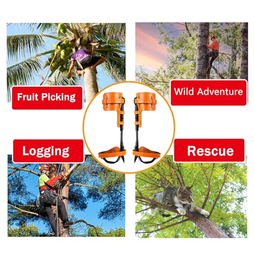 timiland Tree Climbing Spikes Set,Tree Climbing Gear，Rock Climbing Kit with Professional Accessories,Adjustable Length Des...