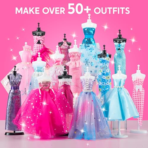 Klever Kits 400+PCS Fashion Design Crafts for Kids, Art and Crafts, DIY Sewing Kits with 3 Mannequins for Girls Aged 8-12,...